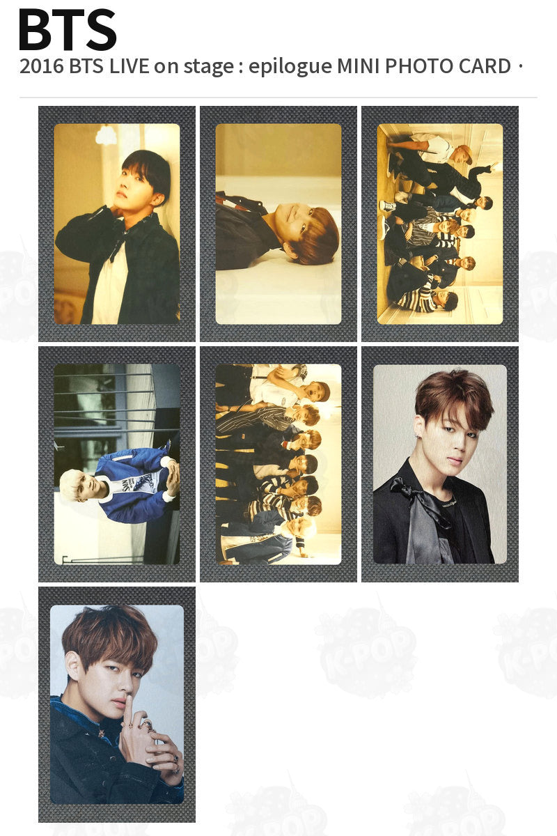 BTS 2016 BTS LIVE on stage : epilogue MINI PHOTO CARD SUGA