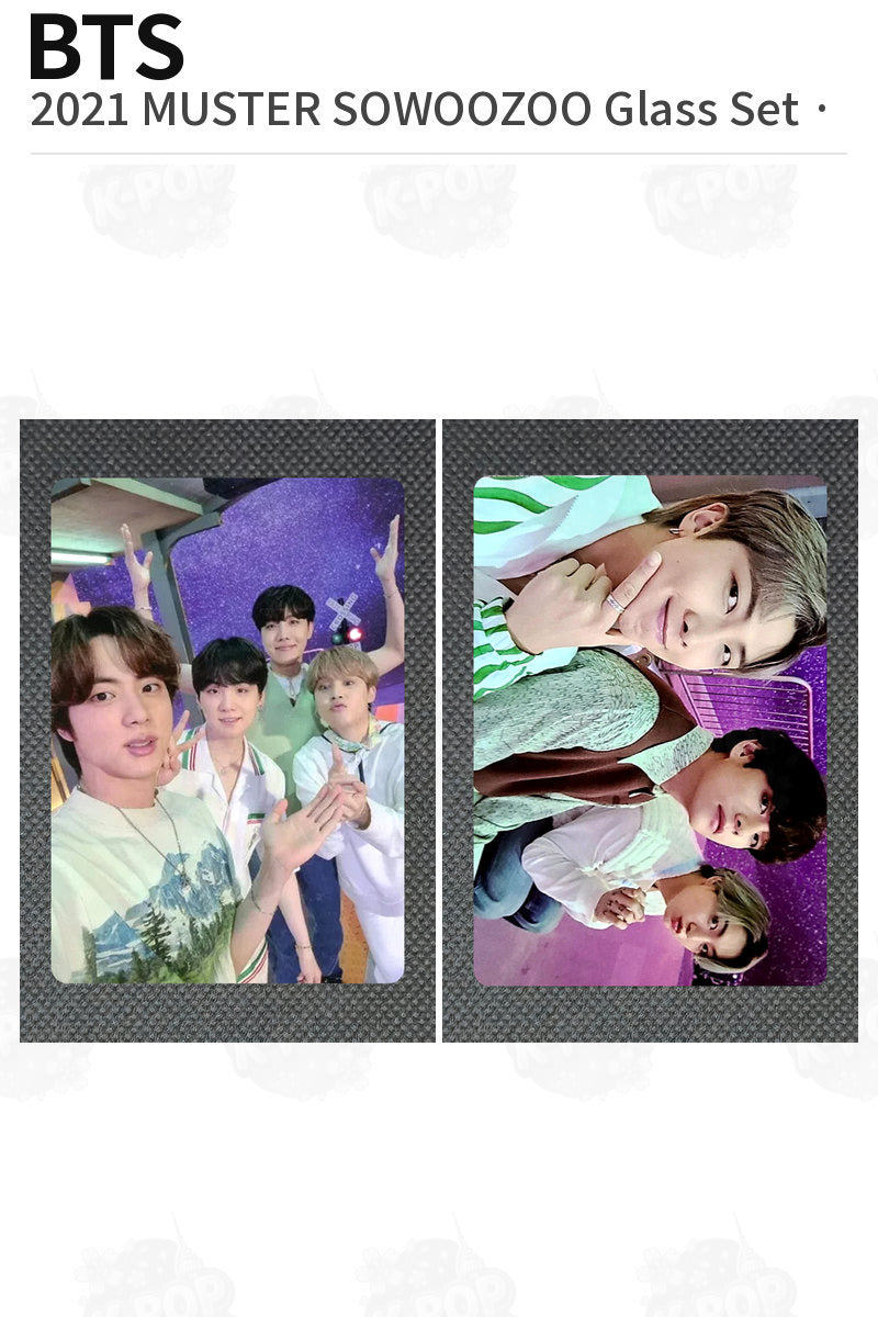 BTS Official 2021 MUSTER SOWOOZOO Glass Set Photocard Kpop