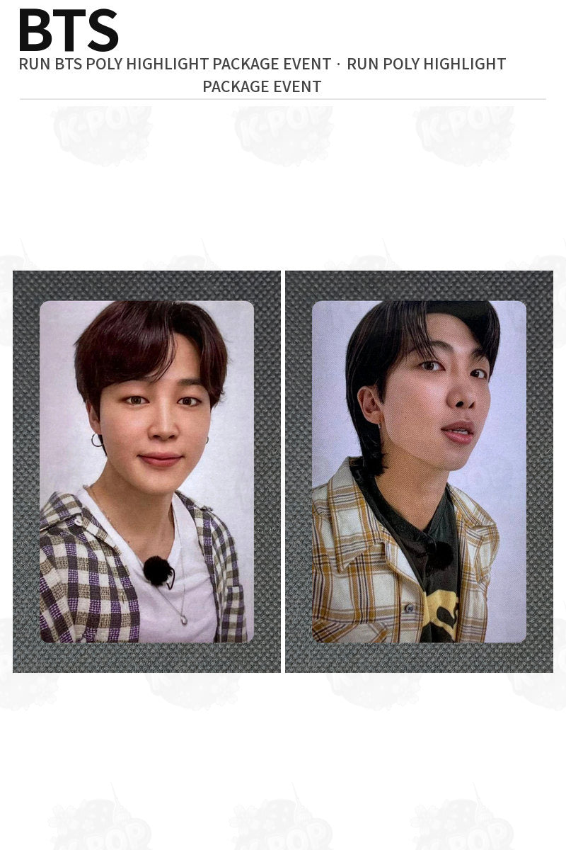 BTS Official RUN BTS POLY HIGHLIGHT PACKAGE EVENT RUN POLY Photocard Kpop