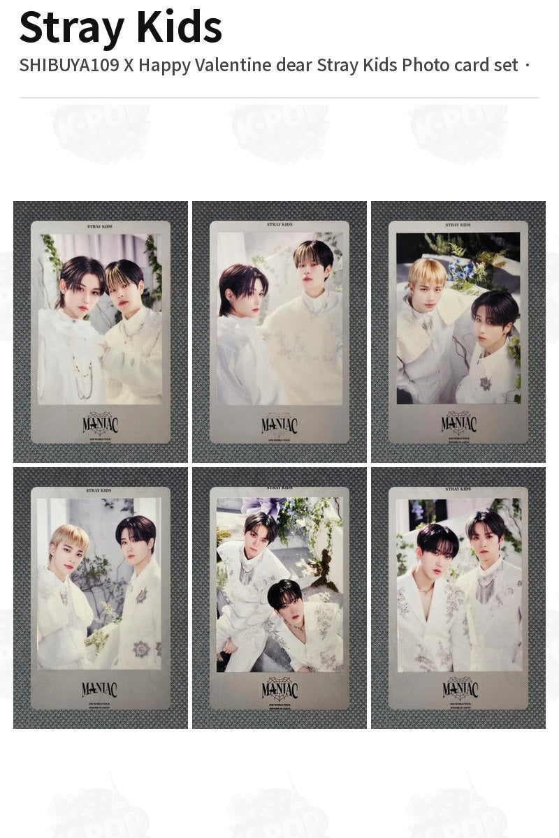 Stray Kids SHIBUYA109 X Happy Valentine dear Stray Kids Photo card set Unit